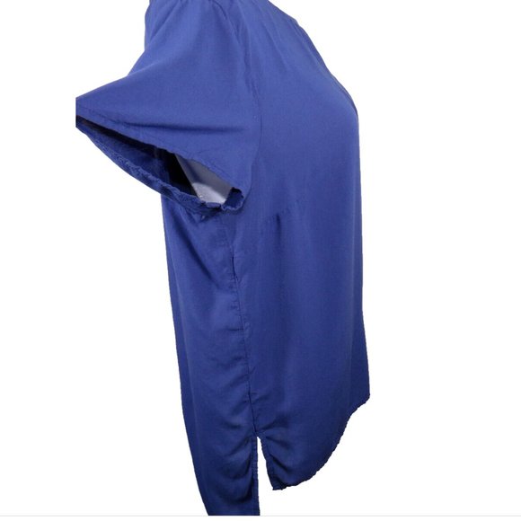 Old Navy Women's Large Blue Split Back Short Sleeve Lightweight Top - Picture 5 of 8